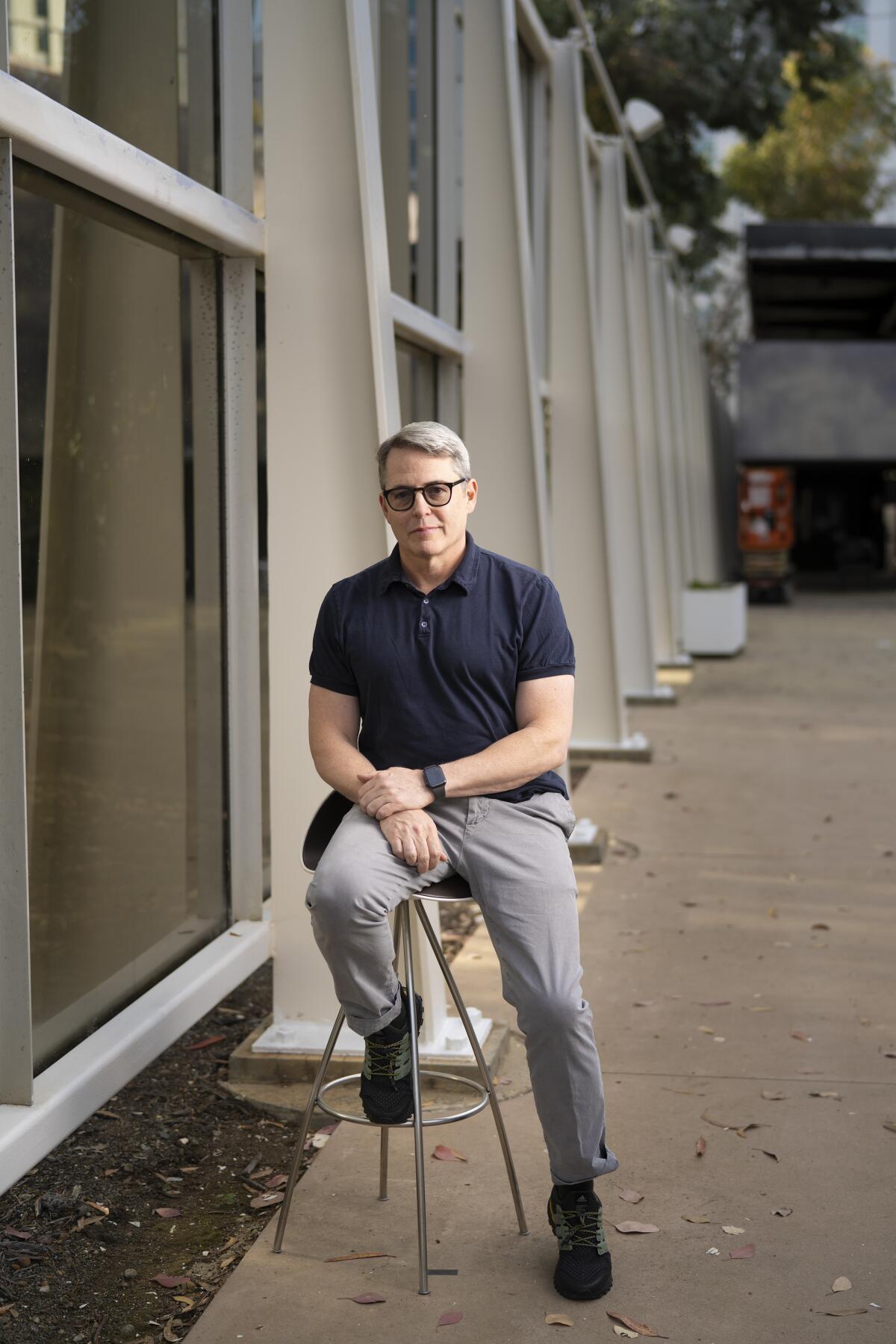 Matthew Broderick during a recent rehearsal break for "Babbitt" at the La Jolla Playhouse on Thursday, Oct. 26, 2023.