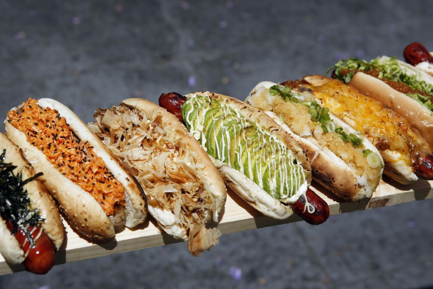 A wide variety of hot dogs are on the menu at Japadog.