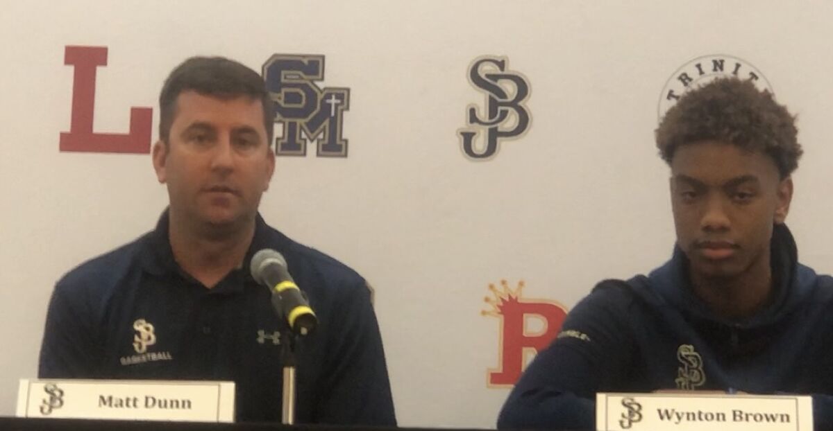 St. John Bosco coach Matt Dunn (left) has the Braves on a roll, advancing to the Classic at Damien semifinals.