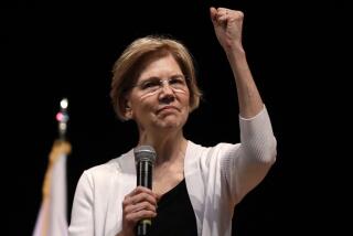 FILE - In this Aug. 8, 2018 file photo, U.S. Sen. Elizabeth Warren, D-Mass., gestures during a town hall style gathering in Woburn, Mass. She took the DNA test President Donald Trump urged. She?s hitting back in personal terms, calling him ?creepy? on Twitter, in real time. And she?s not backing down. When it comes to challenging the man who redefined the rules of American political combat, Warren in some ways is doing it Trump?s way. She?s getting some backlash from Native Americans and grumbling from Democrats who?d rather be talking about toppling Congress? Republican majorities in the midterm elections three weeks away. (AP Photo/Charles Krupa, File )