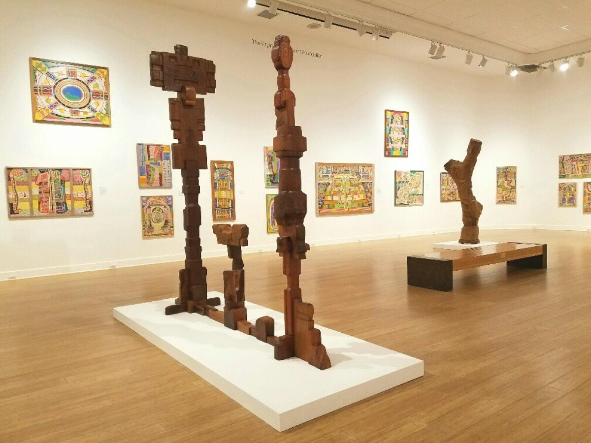 Installation view of "Peter Krasnow: Maverick Modernist" at Laguna Art Museum. (Christopher Knight / Los Angeles Times)