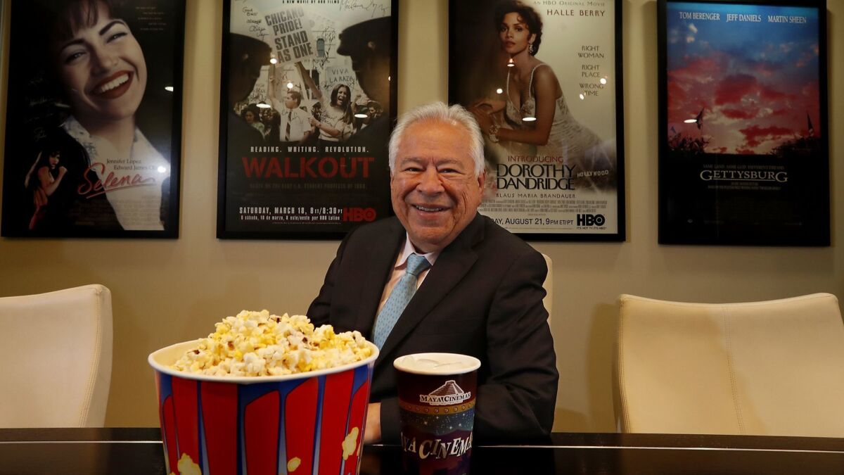 Moctesuma Esparza, founder of Maya Cinemas, unveils his $20-million theater in Delano, Calif., this week. Esparza is betting he can succeed by catering to predominantly Latino working-class areas.