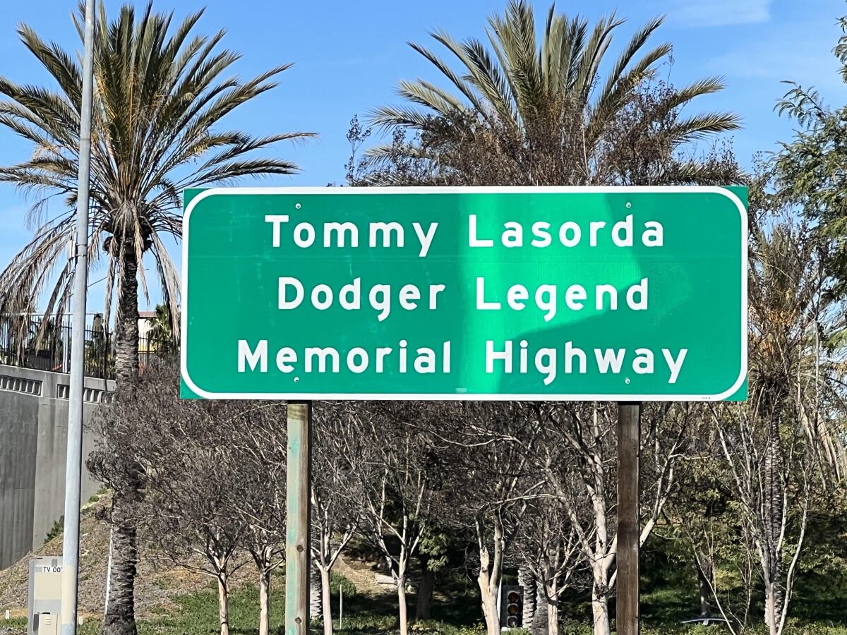 Former Dodgers manager Tommy Lasorda has a stretch of the 5 Freeway dedicated in his name.