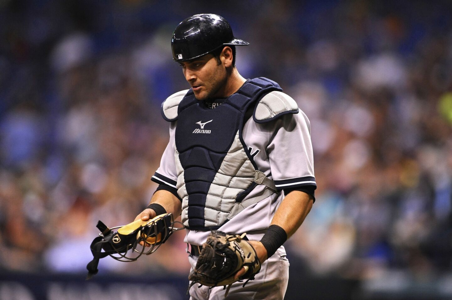 The New Yankees catcher, who has played parts of six seasons with the team but only 17 games this season because of injuries, was suspended 50 games by Major League Baseball for using performance-enhancing drugs.