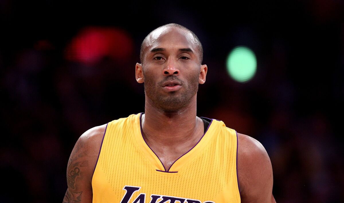 Lakers guard Kobe Bryant takes the court for a game against the Heat on Jan. 13.