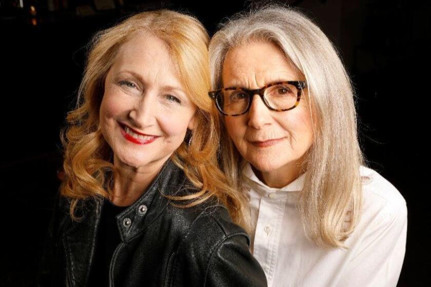 NEW YORK, NEW YORK--FEB. 12, 2018--Actress Patricia Clarkson, left, and director Sally Potter right, worked together on the new film "The Party." Sally Potter is a veteran filmmaker, and Patricia Clarkson is an Oscar nominated actress. Photographed in New York on Feb. 12, 2018. (Carolyn Cole/Los Angeles Times)