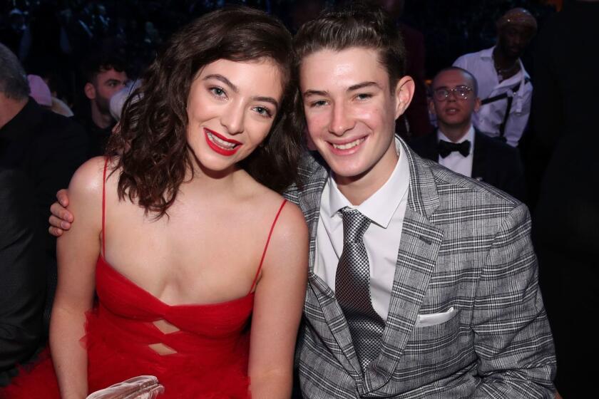 NEW YORK, NY - JANUARY 28: Recording artist Lorde and Angelo Yelich-O'Connor attend the 60th Annual GRAMMY Awards at Madison Square Garden on January 28, 2018 in New York City. (Photo by Christopher Polk/Getty Images for NARAS) ** OUTS - ELSENT, FPG, CM - OUTS * NM, PH, VA if sourced by CT, LA or MoD **