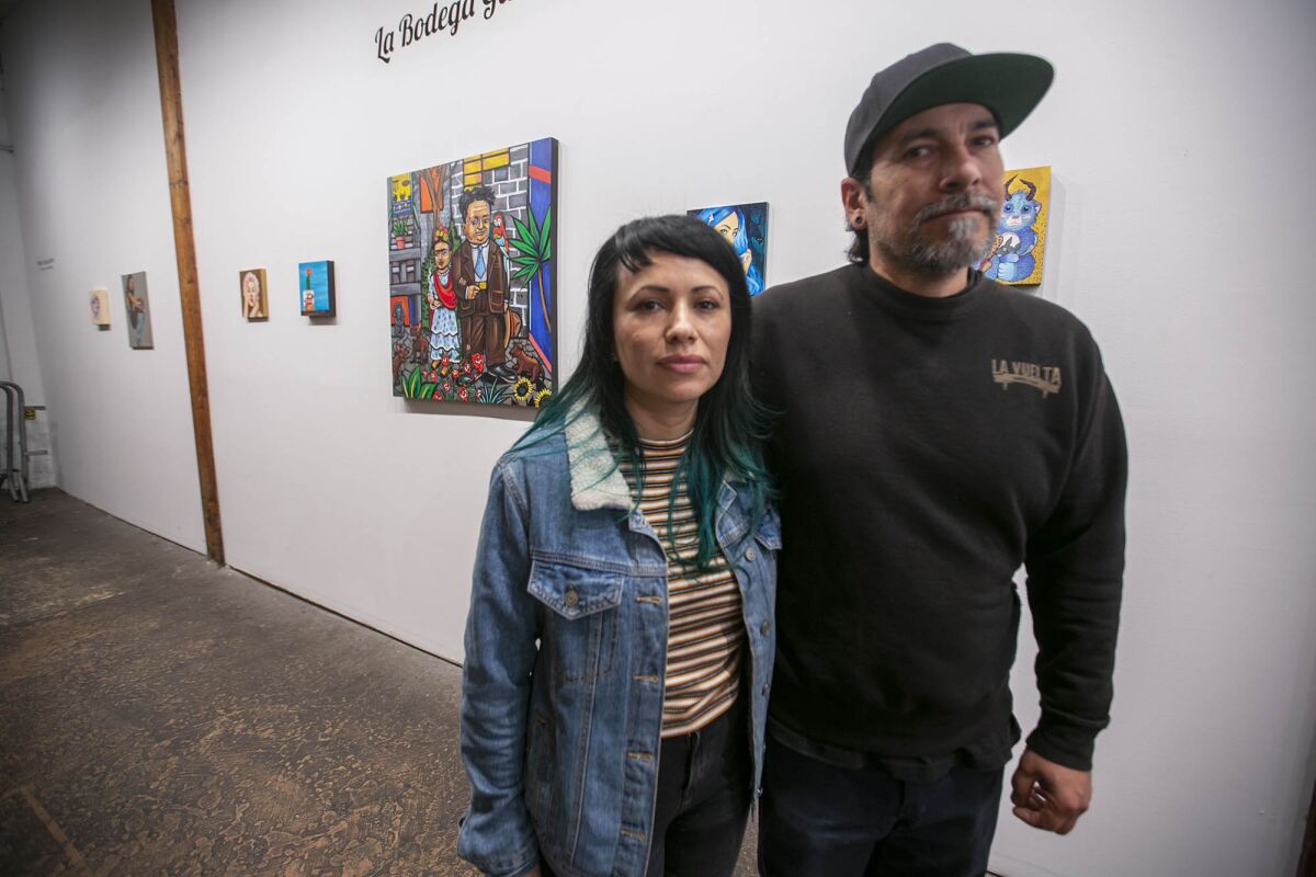 Soni-Lopez Chavez and Chris Zertuche are being priced out of their "La Bodega Gallery" in Barrio Logan.