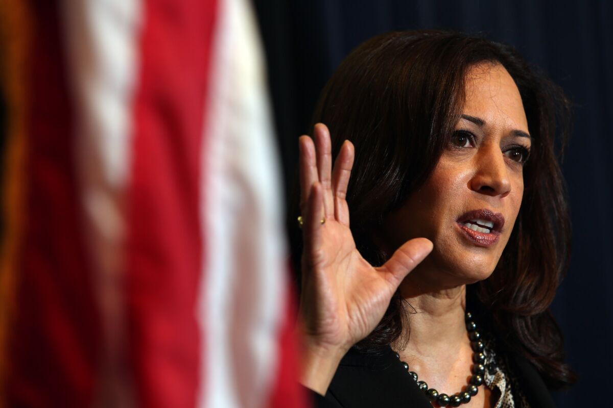 California Atty. Gen. Kamala Harris, shown at a February news conference, reached an agreement with Chase, which had settled with 47 other states earlier this year.