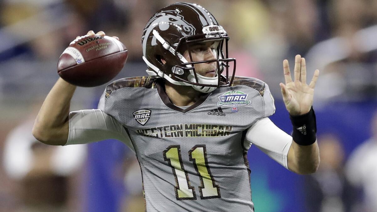 Western Michigan quarterback Zach Terrell has passed for 32 touchdowns with only three interceptions this season.