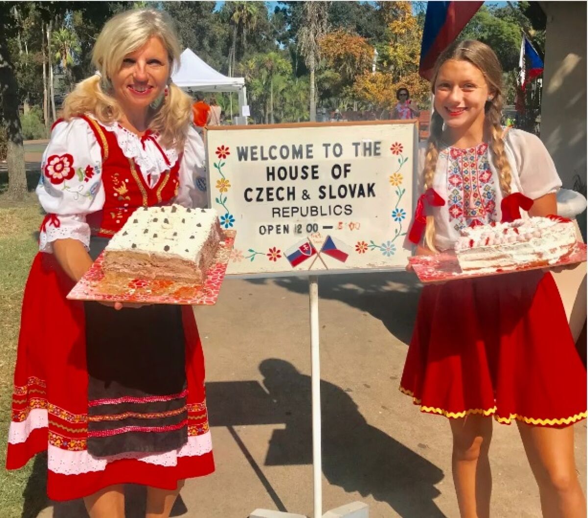 Point Loma resident Marketa Hancova and her daughter, Adelka, volunteer at the Czech House at San Diego’s Balboa Park.