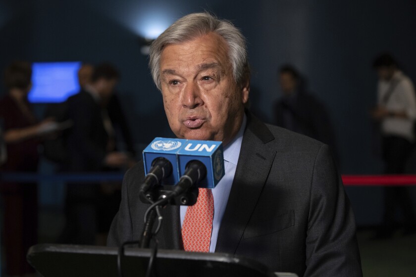 El secretario general de Naciones Unidas António Guterres durante una conferencia 