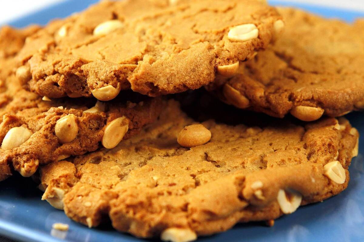 The peanut butter cookie recipe was adapted from the Buttery's giant-sized cookies.