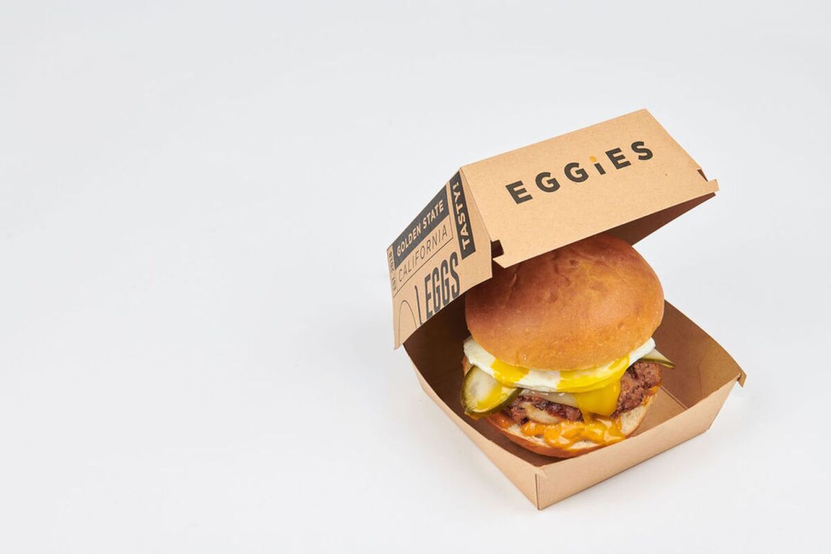 "What Came First" breakfast sandwich from Eggies.