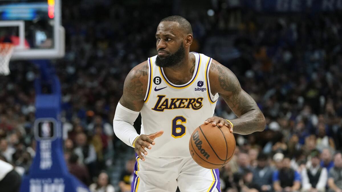 LeBron James doubtful for game Sunday because of back strain - Los Angeles  Times