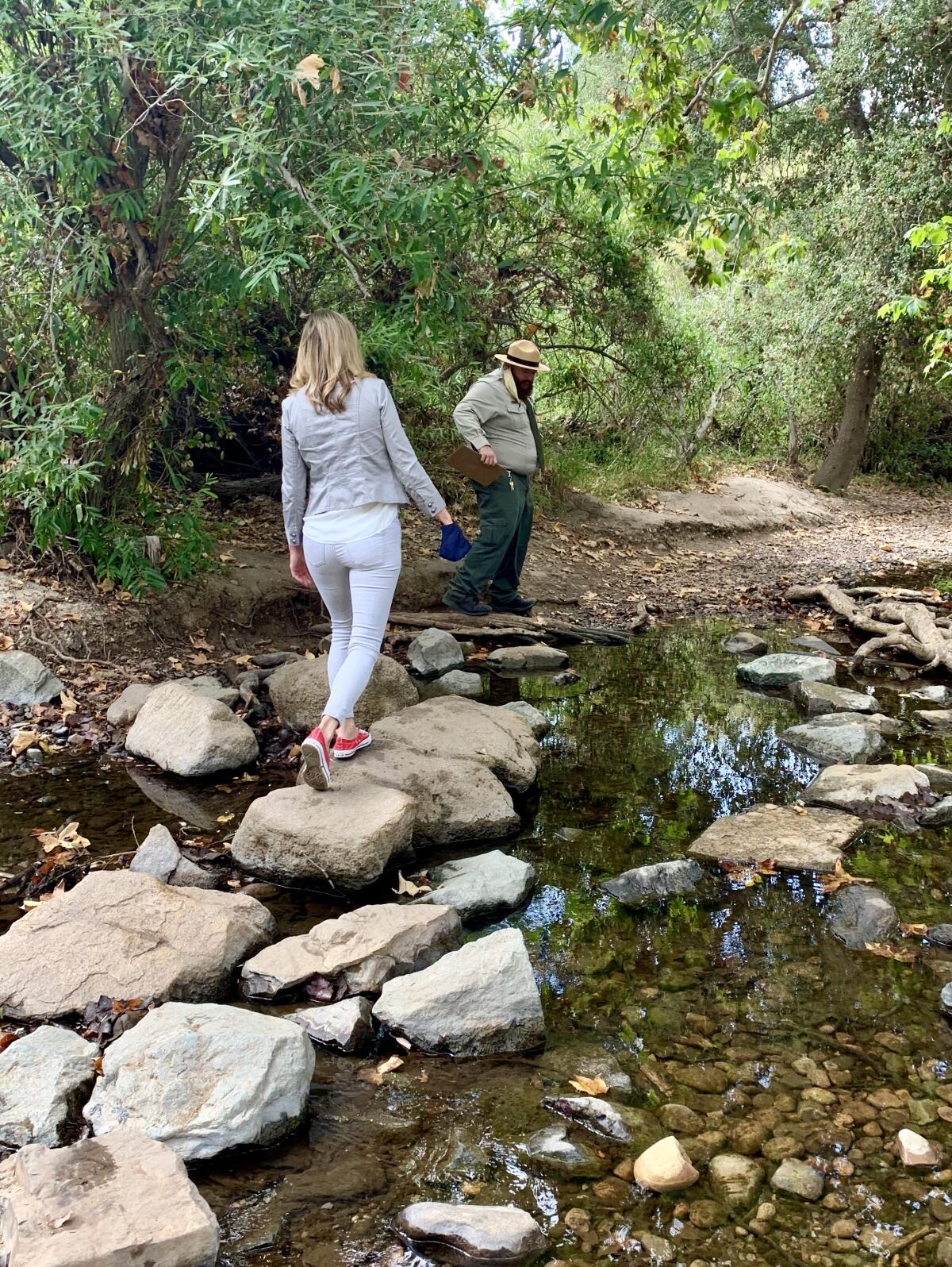 Supervisor Kristin Gaspar takes on the trail at Los Penasquitos Canyon Preserve.