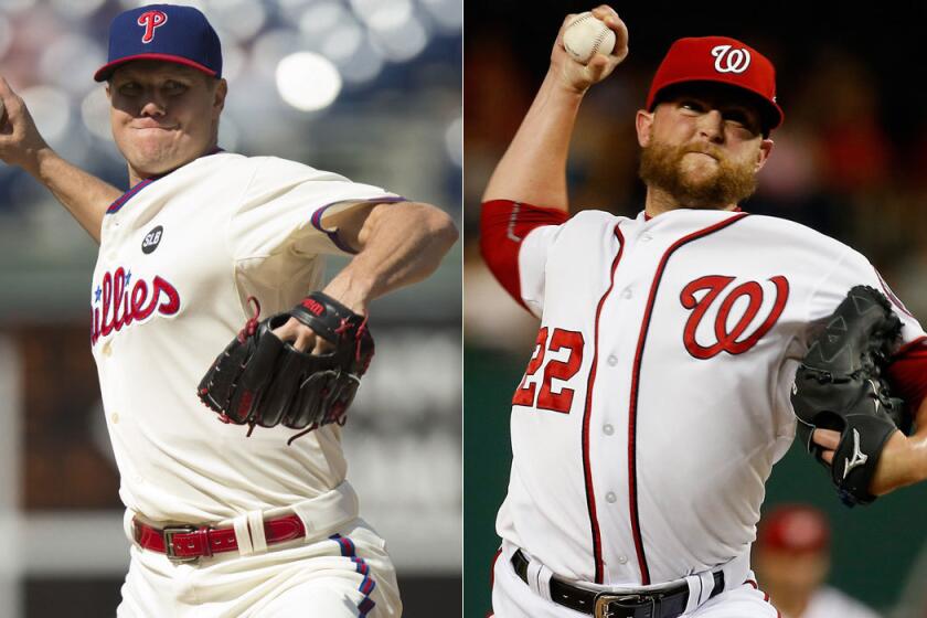The Washington Nationals now have two proven closers in Jonathan Papelbon, left, and Dan Storen.
