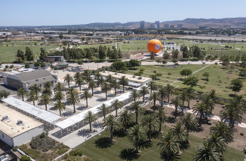 An aerial view of the Great Park in Irvine.
