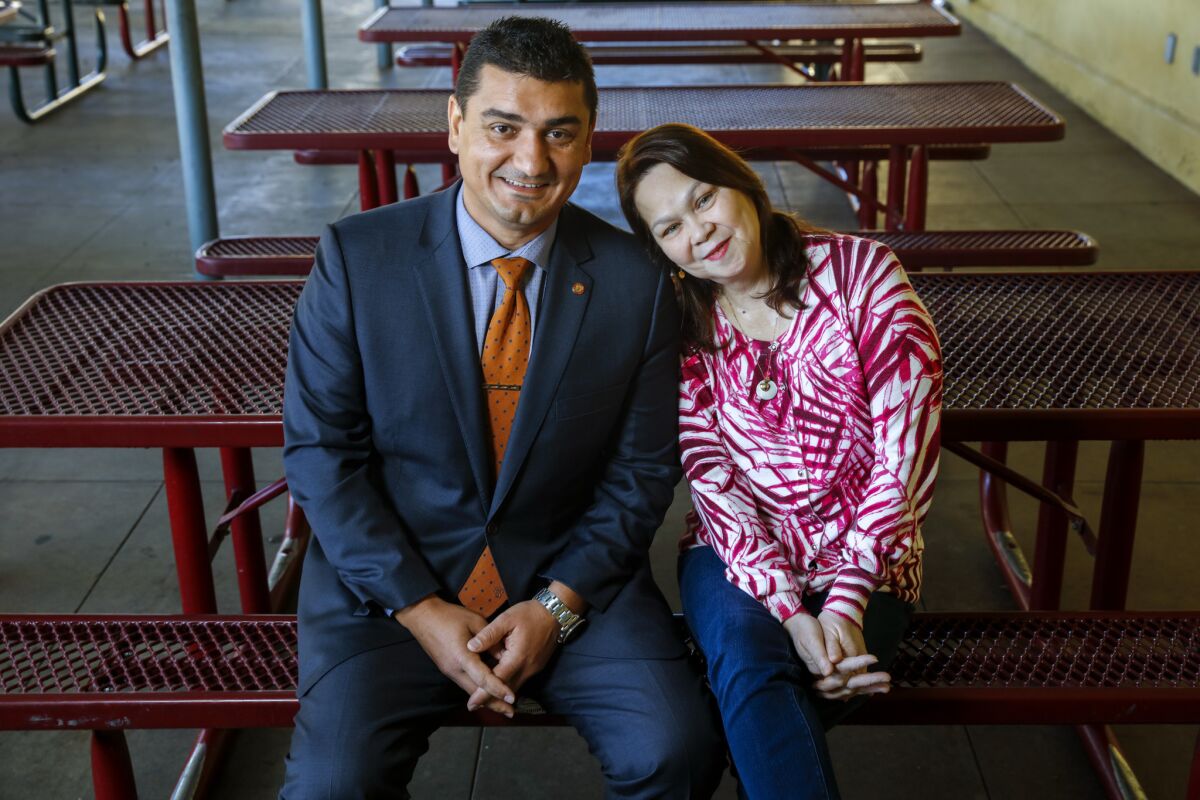 Principal Movses Tarakhchyan saved cafeteria worker Elizabeth Vallejo on Leap Day after she suffered a heart attack at Hesby Oaks Leadership Charter school.
