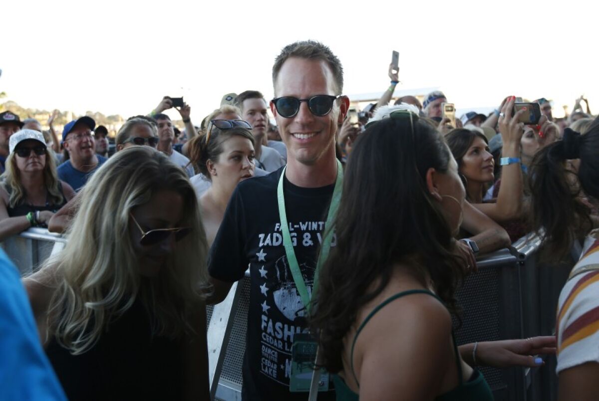 "KAABOO San Diego will be the same experience as KAABOO Del Mar, and the same sunset, in a new home," says KAABOO's Chief Brand and Marketing Officer Jason Felts. He is shown above watching OneRepublic perform on Saturday, Sept. 14, at the Sunset Cliffs Stage at KAABOO Del Mar.