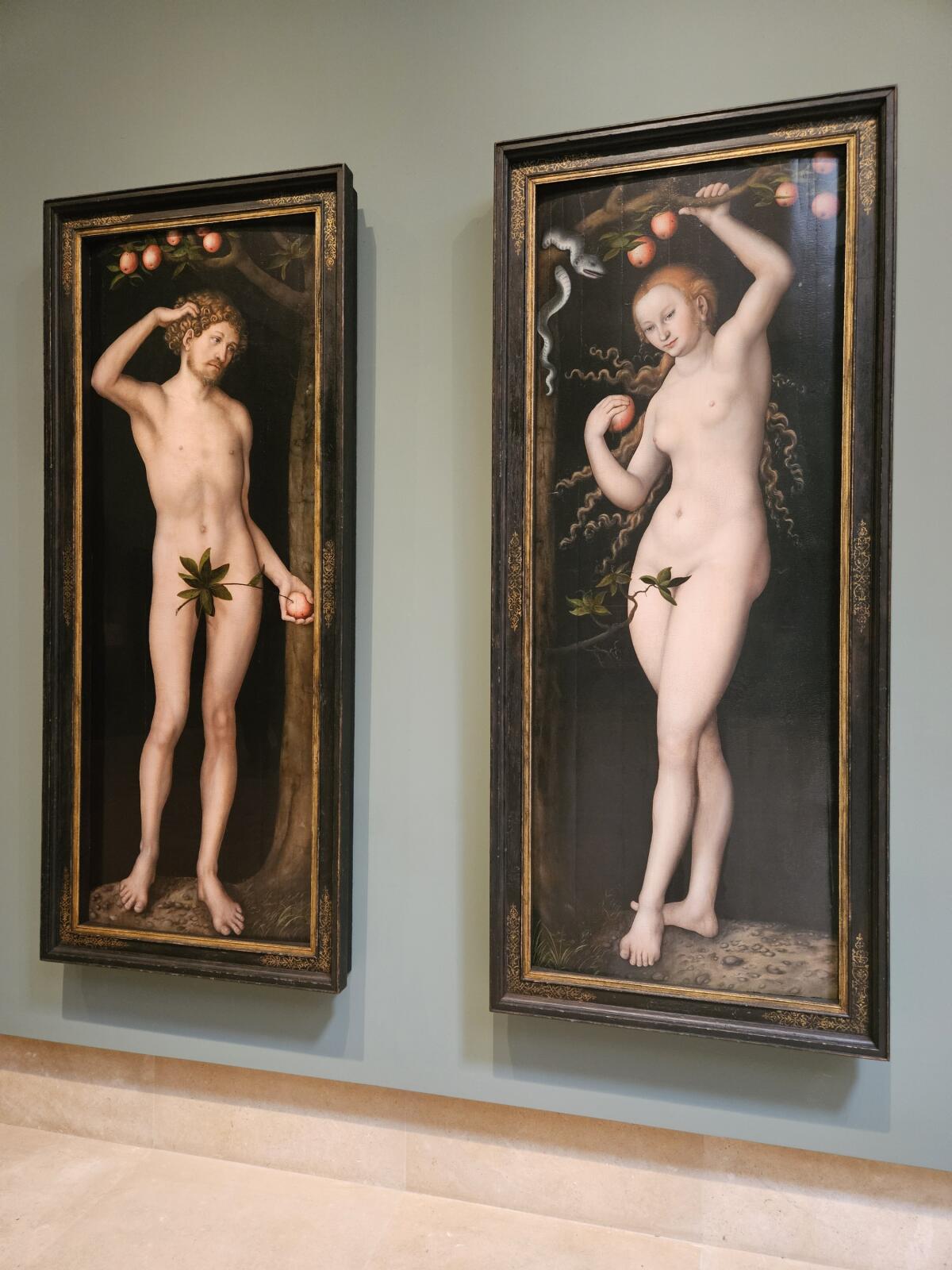 Lucas Cranach the Elder, "Adam" and "Eve," circa 1530, oil on panel