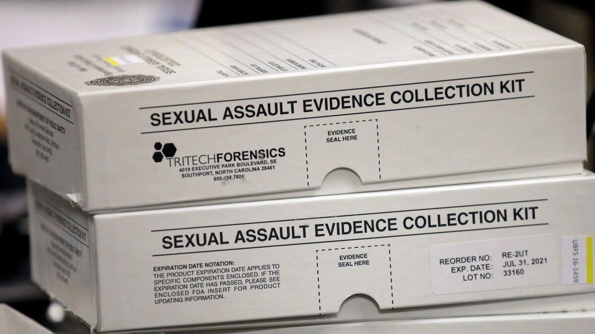 Sexual assault exam kits.