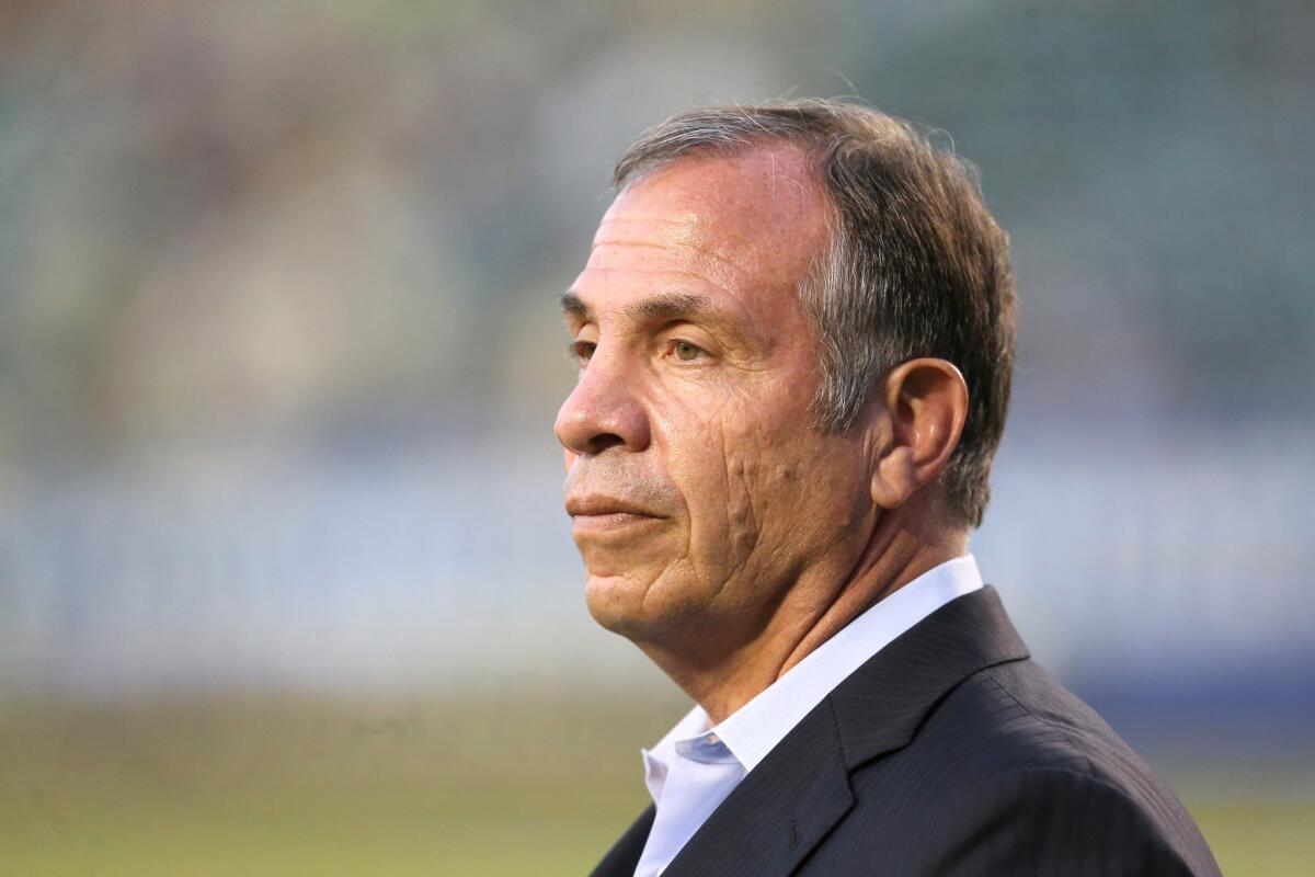 LOS ANGELES, CA - JULY 11: Head coach Bruce Arena of the Los Angeles Galaxy looks on during warmups for the match with Club America in the International Champions Cup 2015 at StubHub Center on July 11, 2015 in Los Angeles, California. The Galaxy won 2-1. (Photo by Stephen Dunn/Getty Images) ** OUTS - ELSENT, FPG - OUTS * NM, PH, VA if sourced by CT, LA or MoD **