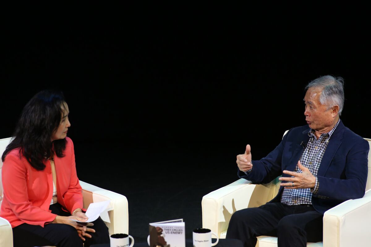 Reporter Teresa Watanabe interviews actor George Takei about his graphic memoir, "They Called Us Enemy," for the Los Angeles Times Book Club.