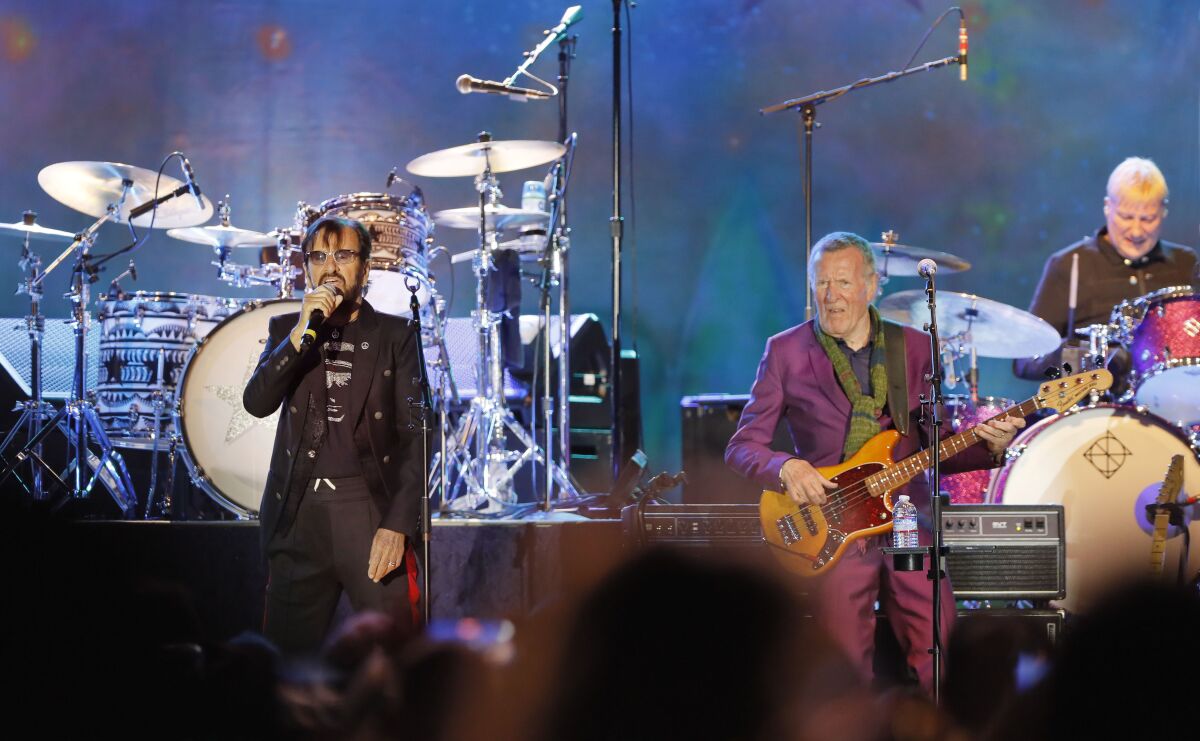 Ringo Starr, Hamish Stuart and Greg Bissonette at Pechanga Resort Casino, May 19, 2023