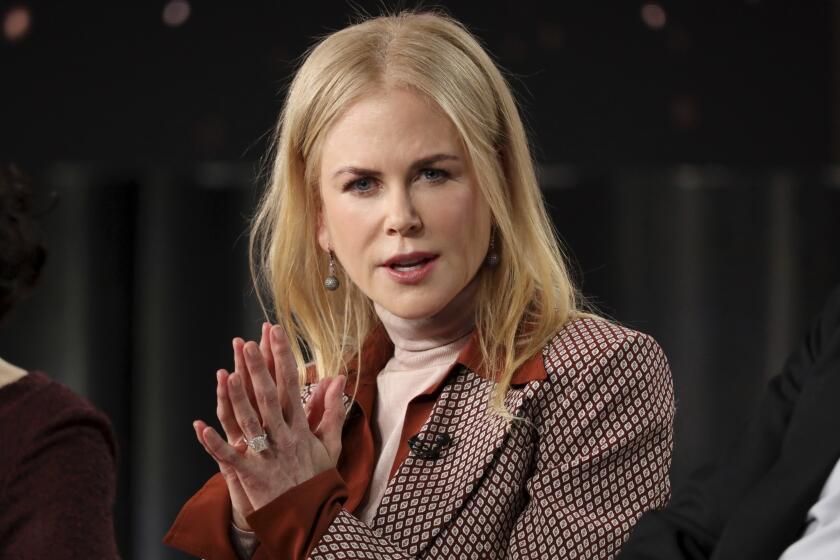 FILE - In this Wednesday, Jan. 15, 2020, file photo, Nicole Kidman speaks at the "The Undoing" panel during the HBO TCA 2020 Winter Press Tour at the Langham Huntington in Pasadena, Calif. More than $5.1 million in funds were given to over 70 nonprofit organizations during the “HFPA Philanthropy: Empowering the Next Generation” virtual event on Tuesday, Oct. 13, 2020. Kidman was among the entertainers who appeared to discuss the charities that benefit from HFPA grants. (Photo by Willy Sanjuan/Invision/AP, File)