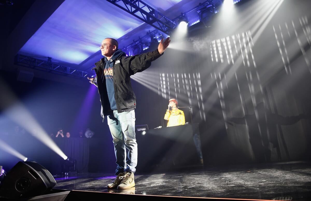 Rapper Logic performs onstage at Sir Lucian Grainge?s 2018 Artist Showcase presented by Citi with support from Remy Martin on January 27, 2018 in New York City. (Photo by Brian Ach/Getty Images for Universal Music Group)