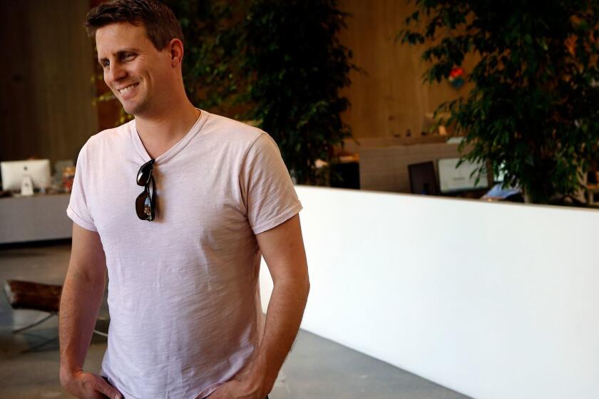 Michael Dubin, chief executive of Dollar Shave Club, is seen at the company's headquarters in Marina del Rey in 2016, a day after announcing its sale to Unilever for $1 billion.