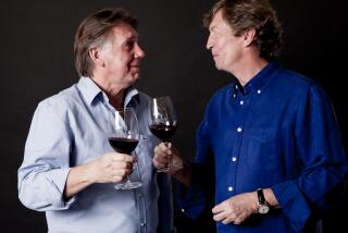 Ken Warwick, left, and Nigel Lythgoe, right, are asking $22 million for their 164-acre vineyard in Paso Robles.