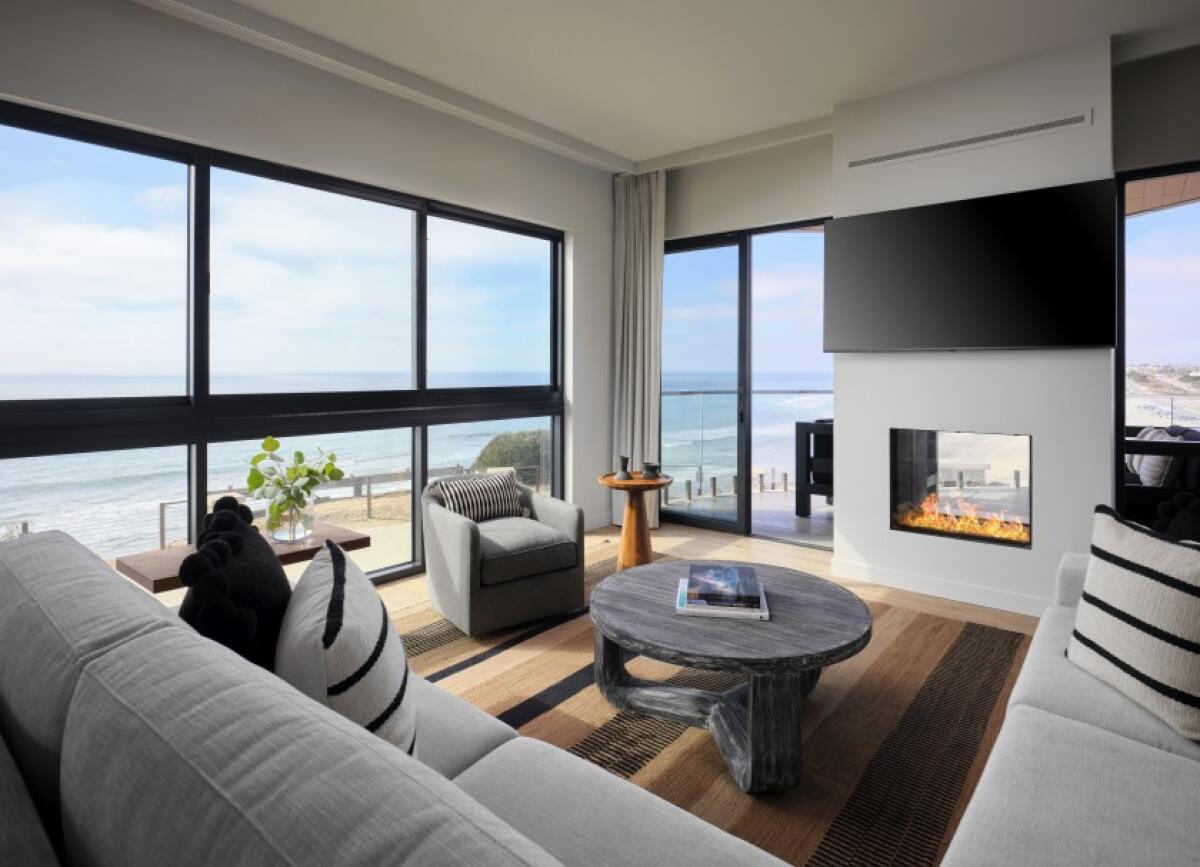 Interior of one of the two presidential suites at the newly opened Alila Marea Beach Resort Encinitas.