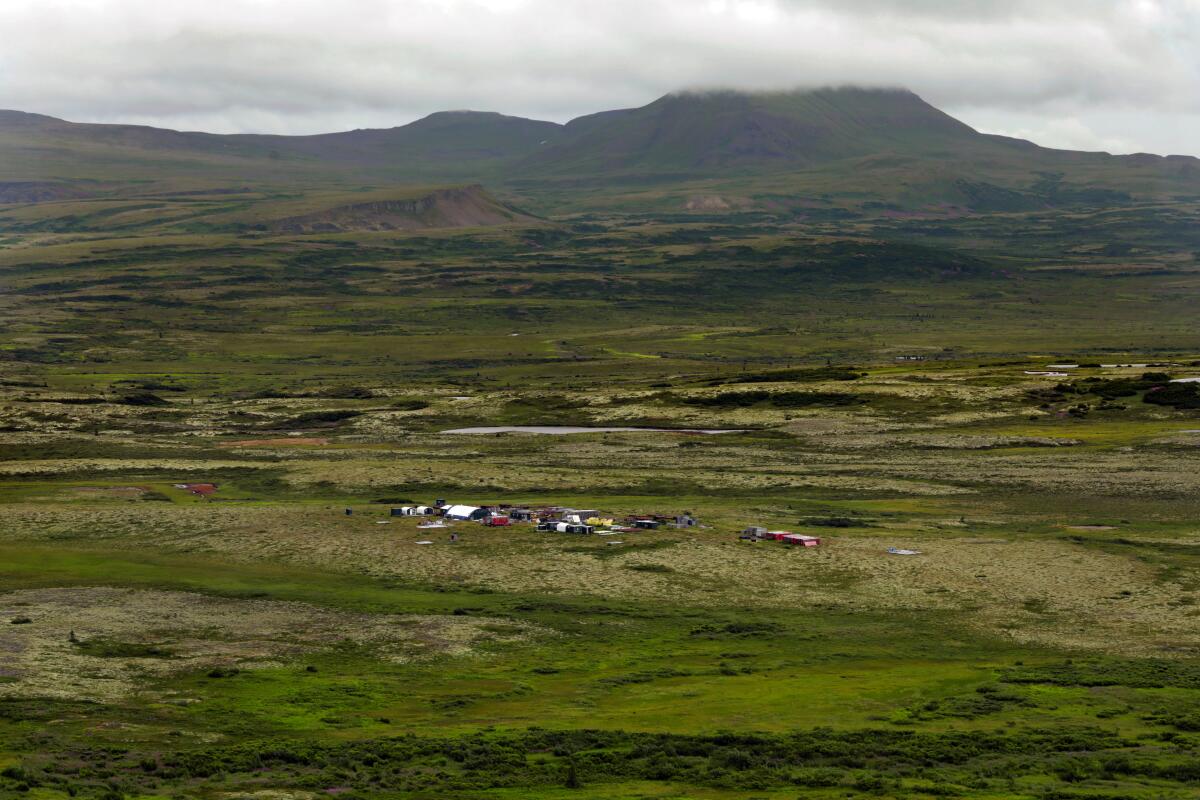 Exploration equipment near the site proposed for the Pebble Mine.