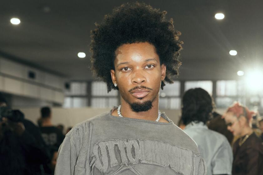 David Anthony Burke, aka D4VD attends the Ottolinger Womenswear Fall/Winter 2025-2026 show as part of Paris Fashion Week at 13 rue de Santeuil on March 9, 2025 in Paris, France. Photo by Alexis Jumeau/Abaca/Sipa USA(Sipa via AP Images)