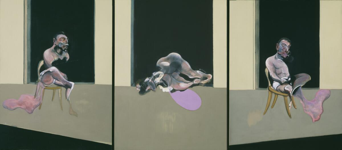 Francis Bacon's "Triptych August 1972," part of the exhibition "London Calling" at the Getty Museum. (Getty Museum)
