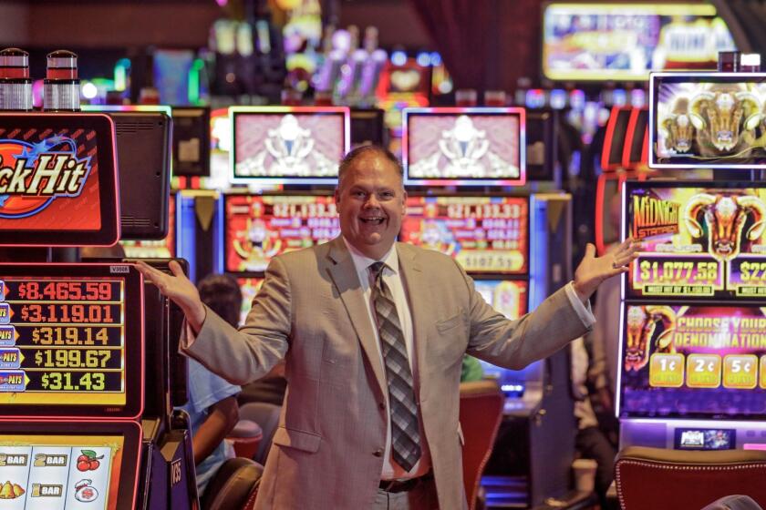 SAN BERNARDINO, CA NOVEMBER 15, 2017 -- Loren Gill, general manager of San Manuel Casino, is pleased by the expansion that added Rock & Brews cafe, more than 900 new slot machines and 16 tables in the past year, doing away with bingo. The expansion represents a shift for the casino that once generated all of its money from bingo. (Irfan Khan / Los Angeles Times)