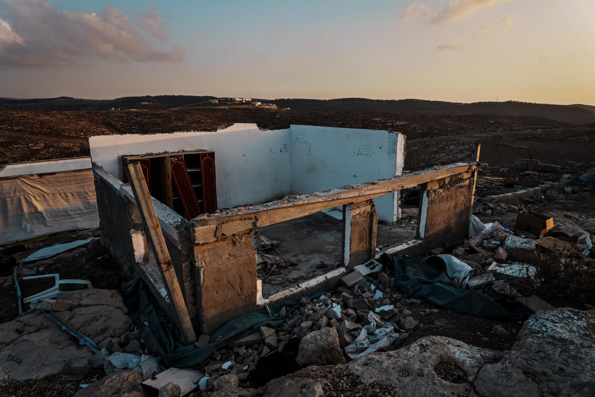 A Palestinian home sits abandoned after its inhabitants left due to instances of Israeli settler violence and harassment