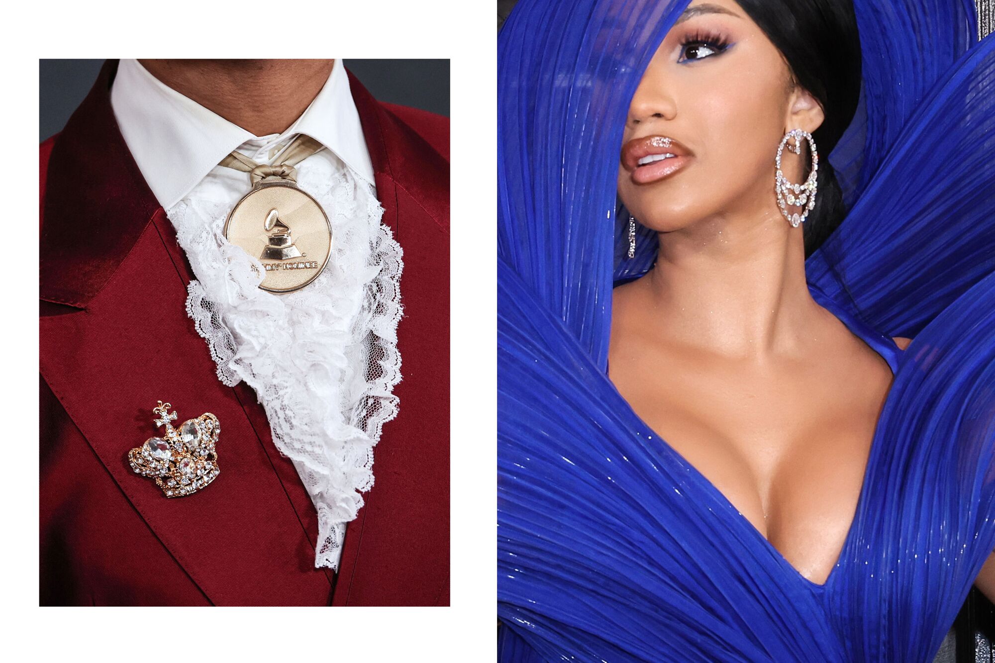 Sir The Baptist (L) and Cardi B attend the 65th Grammy Awards held at the Crytpo.com Arena