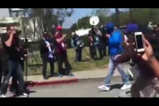 Protesters break through barricade outside California GOP convention