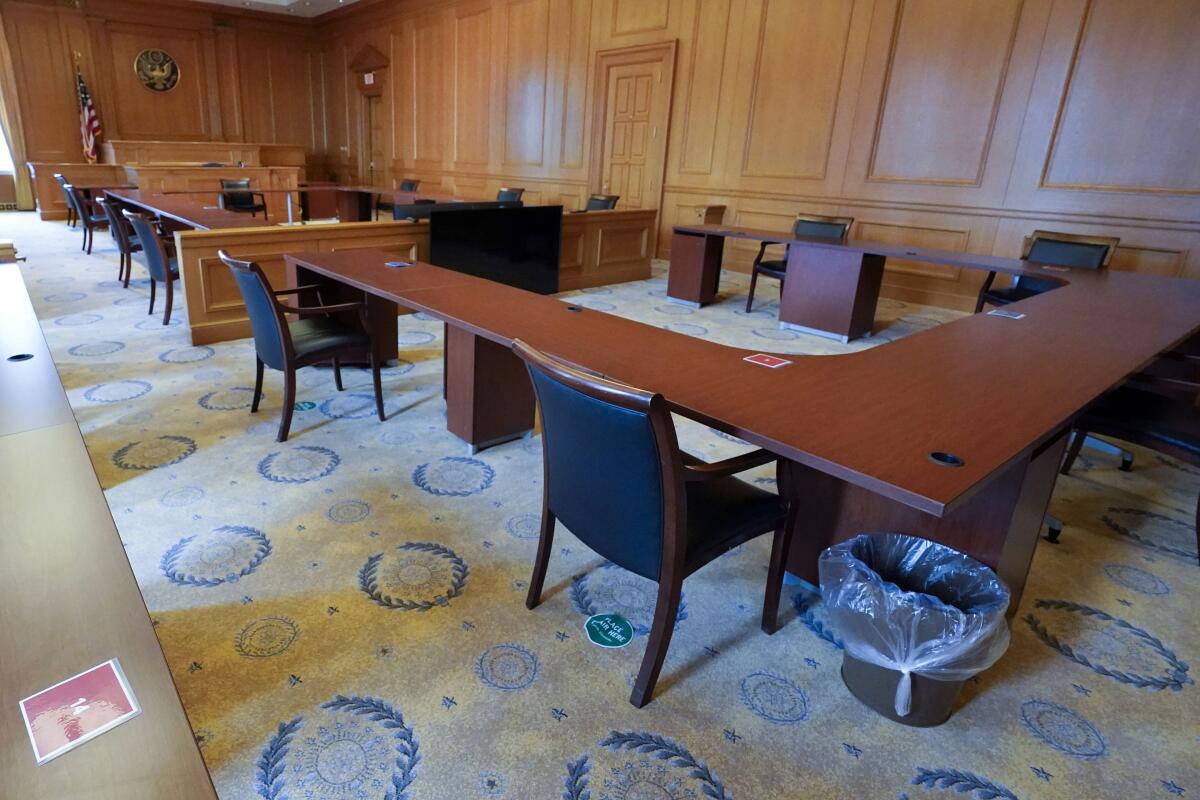 An empty courtroom