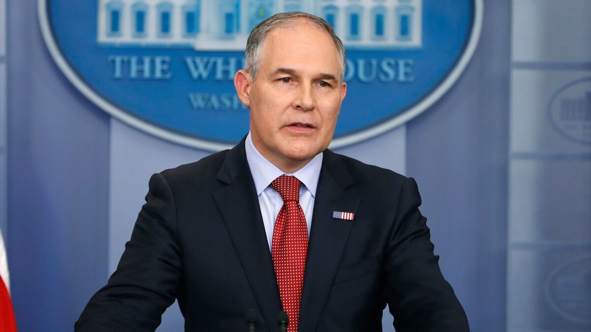 EPA Administrator Scott Pruitt, shown in June, sued the agency multiple times when he was Oklahoma attorney general.