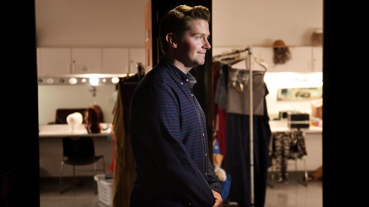 Rory O'Malley, who plays King George III in the "Hamilton" national tour and earned a Tony nomination for "Book of Mormon," is photographed at the Garry Marshall Theatre in Burbank, where he got his start.