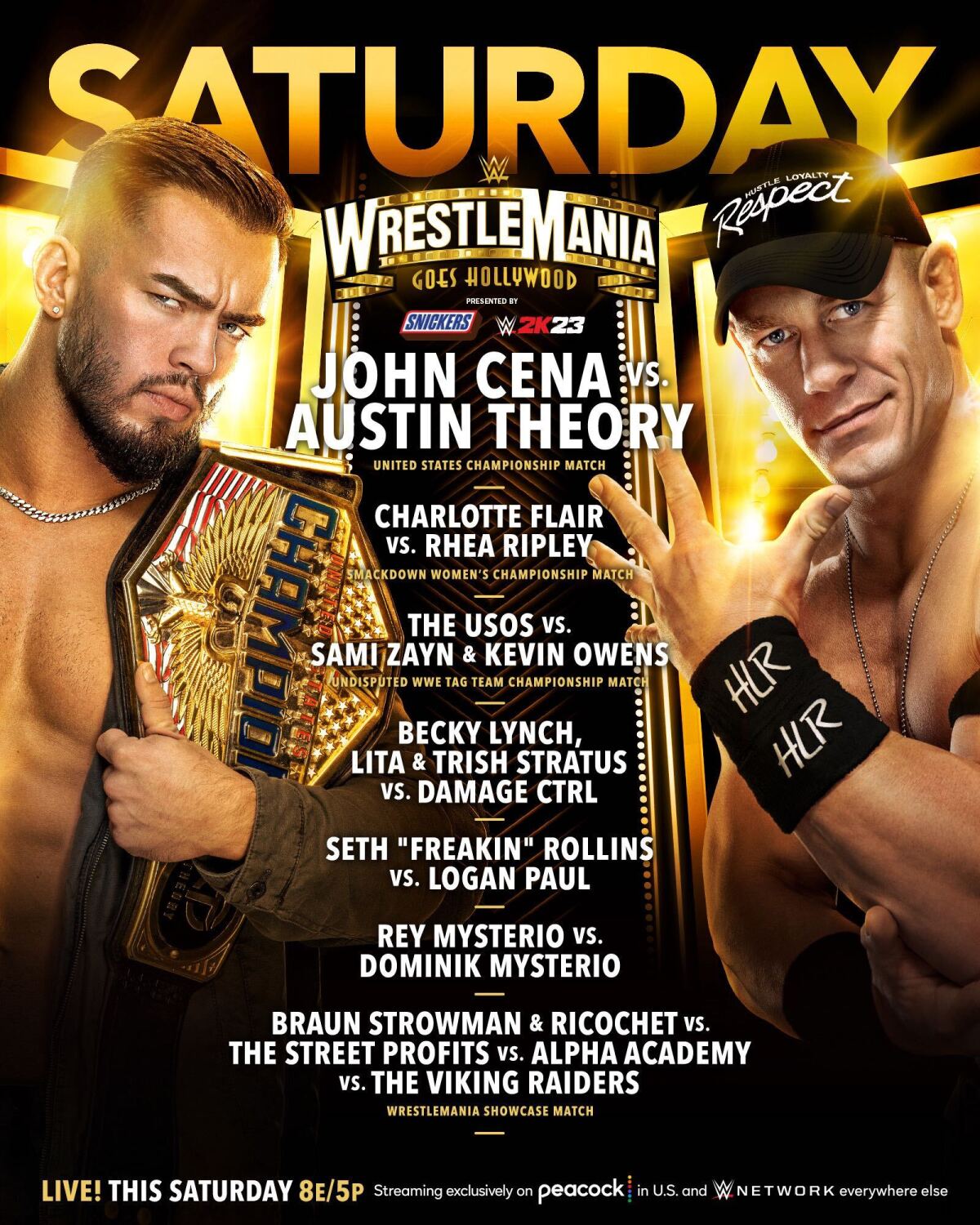 The bill for Saturday's WrestleMania.