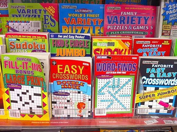 Sudoku and crossword puzzle books