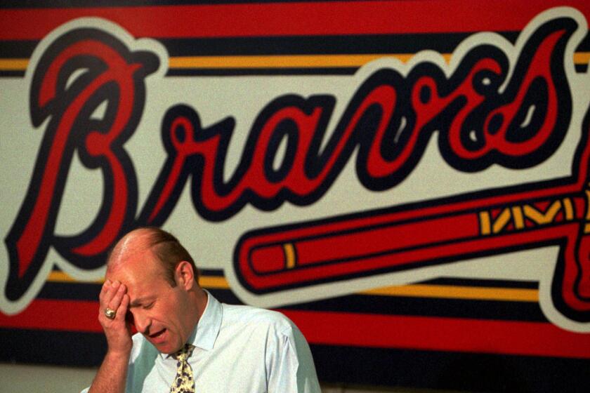Atlanta Braves president Stan Kasten speaks to reporters in September 1994 about no progress being made with players in negotiations to end the strike.