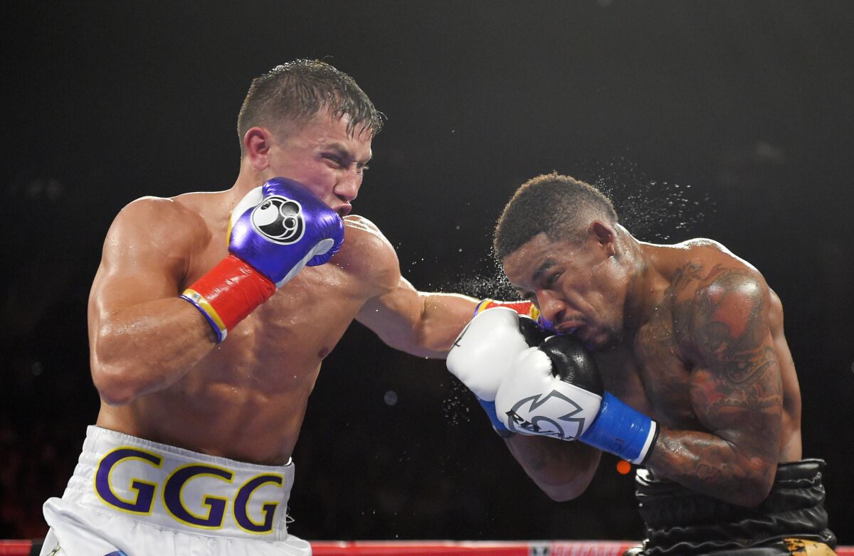 Gennady Golovkin demolished Willie Monroe Jr. en route to a sixth-round knockout in the middleweight title fight.