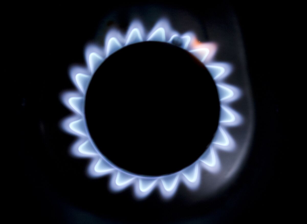 A natural gas flame 