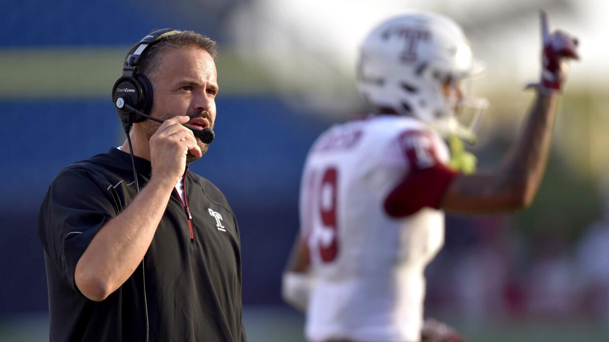 Coach Matt Rhule and Temple will go for their eighth consecutive win to open the season when facing Notre Dame on Saturday night.